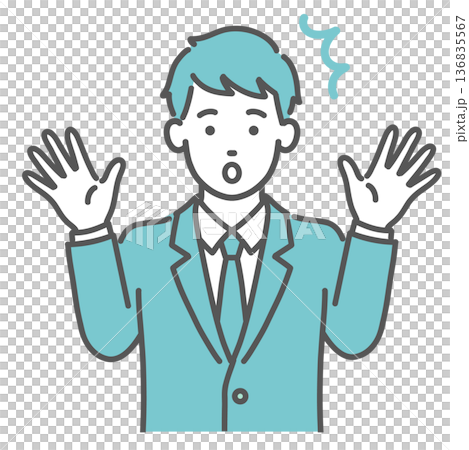 Illustration of a surprised and anxious teenage male (male student) (shocked, upper body) Illustration of a surprised and anxious teenage male (male student) (shocked, upper body) 136835567