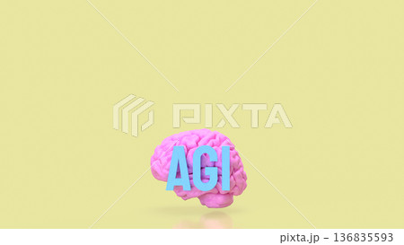 Artificial General Intelligence Brain Concept 3d render. 136835593