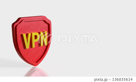 Secure VPN Protection Shield Cyber Security Concept 3d render. Secure VPN Protection Shield Cyber Security Concept 3d render. 136835614