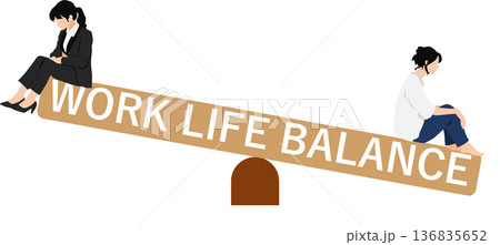 ワークライフバランスのイラスト 136835652