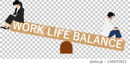 ワークライフバランスのイラスト 136835652