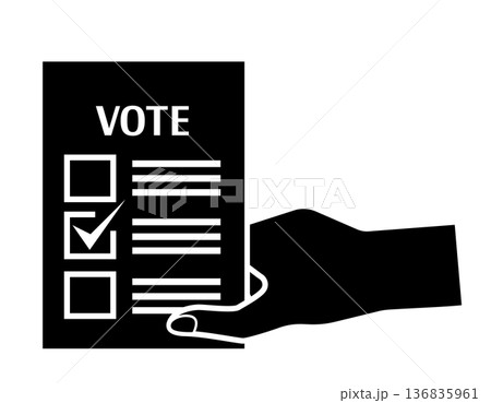 投票用紙のイラスト　選挙アイコン 136835961