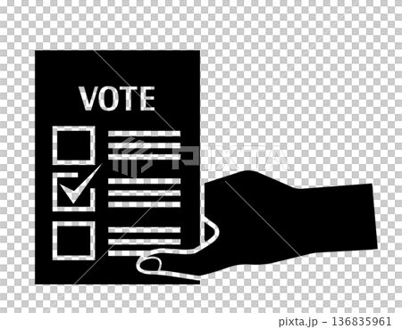 投票用紙のイラスト　選挙アイコン 136835961