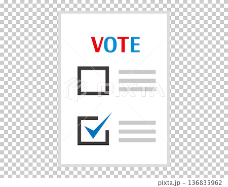 投票用紙のイラスト　選挙アイコン 136835962