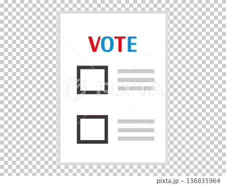 投票用紙のイラスト　選挙アイコン 136835964
