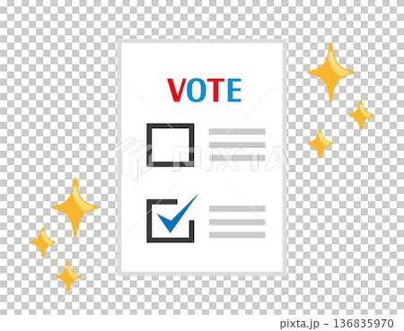 投票用紙のイラスト　選挙アイコン 136835970