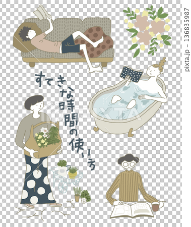 暮らしをテーマにしたイラスト 暮らしをテーマにしたイラスト 136835987