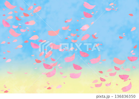 青空と桜吹雪のテンプレート 青空と桜吹雪のテンプレート 136836350