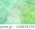 抽象的な水彩グラデーション背景 幾何学的な光の乱反射 グリーン 136836378