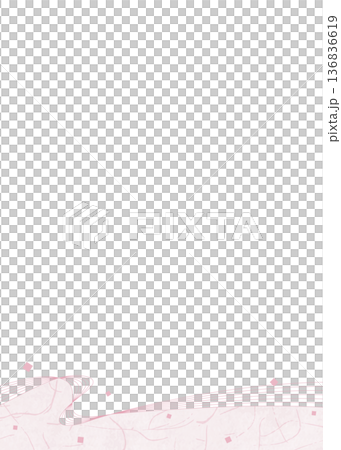 Curved design frame, Japanese paper style, confetti, Japanese style, portrait orientation 136836619