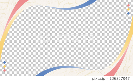 弧形設計邊框，日式風格，日式紙張風格，背景，16:9 尺寸 136837047