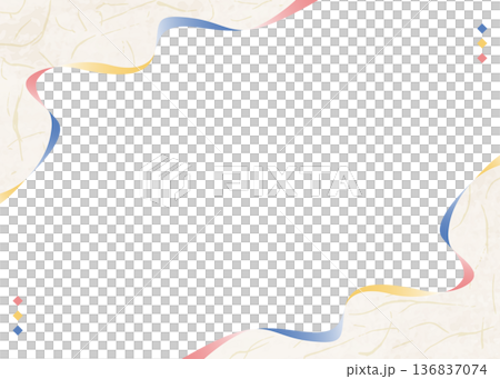 弧形設計畫框，日式風格，日式紙張風格，背景 136837074