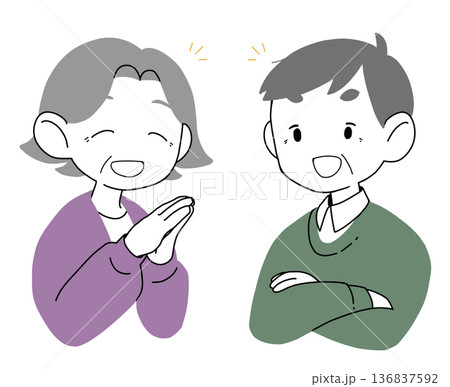 笑顔のシニア夫婦 136837592