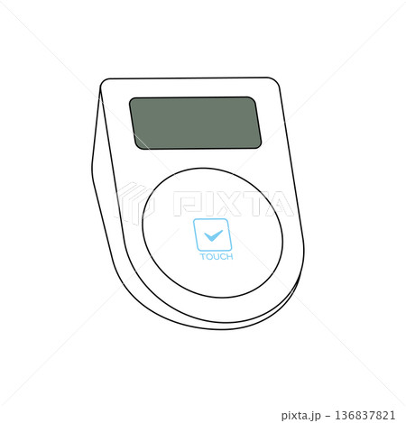 非接触型ICカードリーダーと電子決済の端末のイラスト 非接触型ICカードリーダーと電子決済の端末のイラスト 136837821