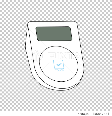 非接触型ICカードリーダーと電子決済の端末のイラスト 非接触型ICカードリーダーと電子決済の端末のイラスト 136837821