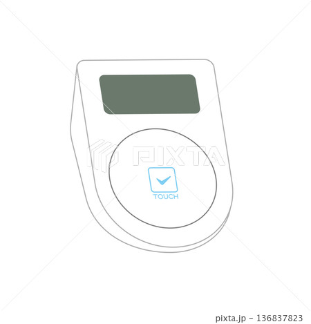 非接触ICカードリーダーと電子決済端末の主線なしイラスト 非接触ICカードリーダーと電子決済端末の主線なしイラスト 136837823