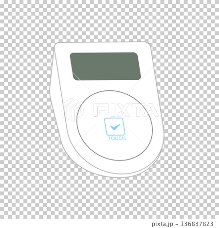 非接触ICカードリーダーと電子決済端末の主線なしイラスト 非接触ICカードリーダーと電子決済端末の主線なしイラスト 136837823