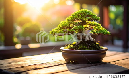 和の美を感じる盆栽 136838172