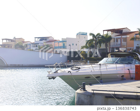 Luxury Yacht Docked By Coastal Residences 136838743