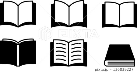 本・ノート・マンガ・電子書籍のアイコンマーク黒 136839227