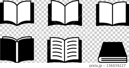 本・ノート・マンガ・電子書籍のアイコンマーク黒 136839227
