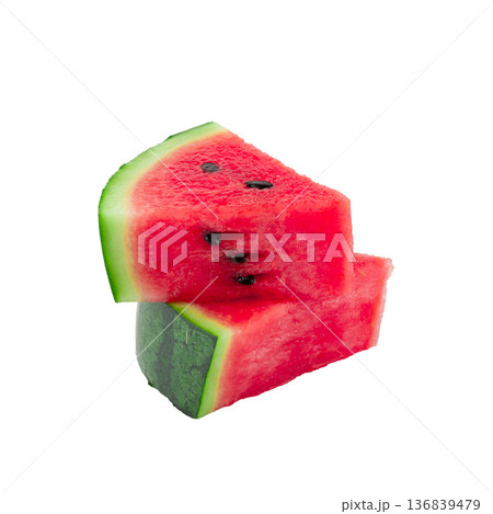 Sliced of watermelon isolated on white background Sliced of watermelon isolated on white background 136839479