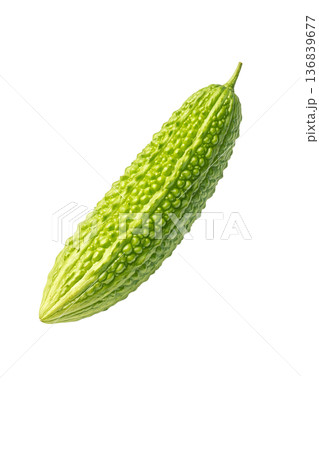 ゴーヤの水彩イラスト素材｜夏野菜のシンプルでかわいいモチーフ 136839677