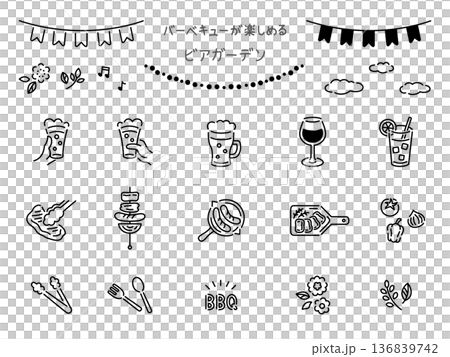 設有烤肉設施的啤酒花園 設有烤肉設施的啤酒花園 136839742