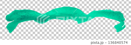 green brush isolated on transparent background green watercolor 136840574