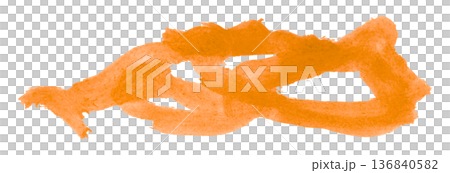 orange brush isolated on transparent background orange watercolor 136840582