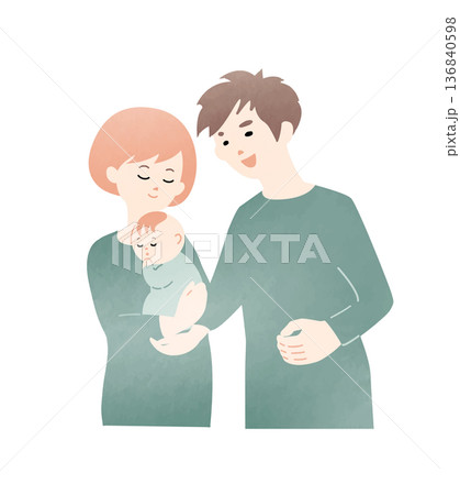 赤ちゃんを抱っこするパパ 赤ちゃんを抱っこするパパ 136840598