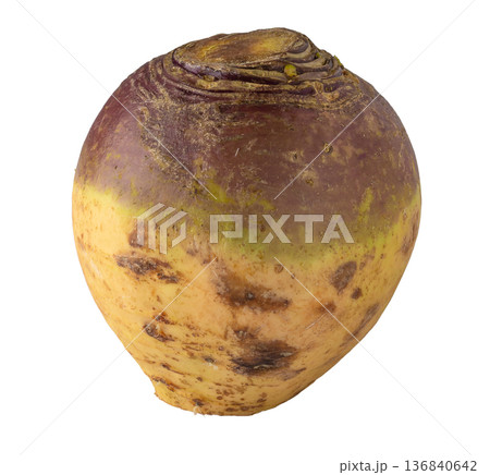 Fresh Turnip Swede isolated over white background. 136840642