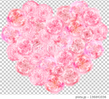 Heart-shaped pink carnation bouquet Heart-shaped pink carnation bouquet 136841036