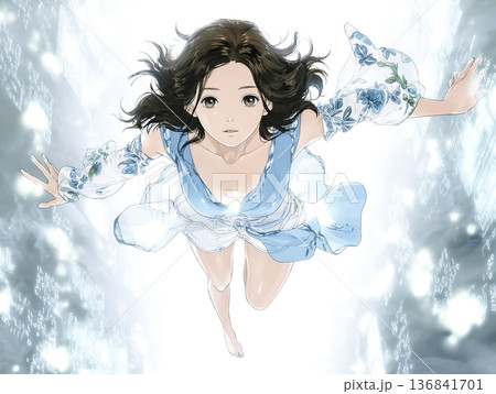 AIの妖精テクノフェアリー｜仮想空間を漂う人工知能イメージ素材 136841701