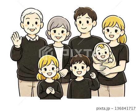 若い家族のイラスト素材 若い家族のイラスト素材 136841717