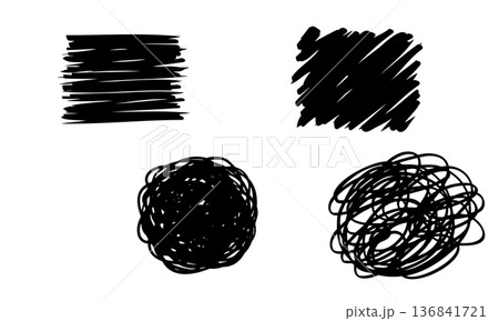 手描きの塗りつぶし背景セット 136841721