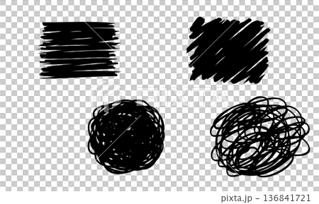 手描きの塗りつぶし背景セット 136841721