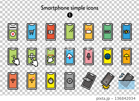 シンプルアイコン集 スマートフォン1 136842034