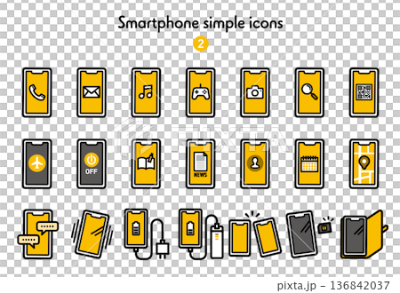 シンプルアイコン集 スマートフォン2 シンプルアイコン集 スマートフォン2 136842037