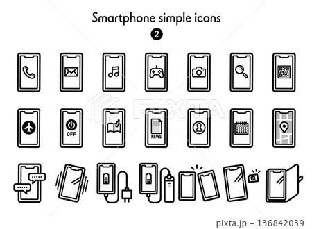 シンプルアイコン集 スマートフォン2 136842039