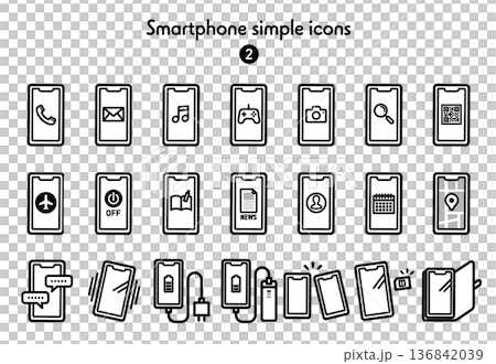 シンプルアイコン集 スマートフォン2 136842039