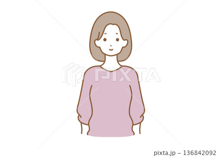 ほほ笑む表情の女性 136842092