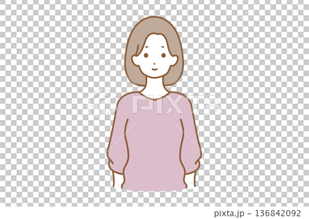 ほほ笑む表情の女性 136842092
