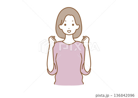 女性 表情 やる気 女性 表情 やる気 136842096
