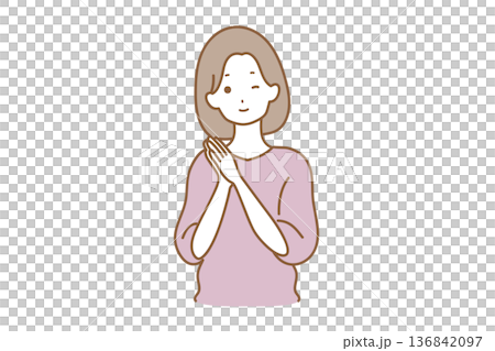 女性 表情 お願い 女性 表情 お願い 136842097