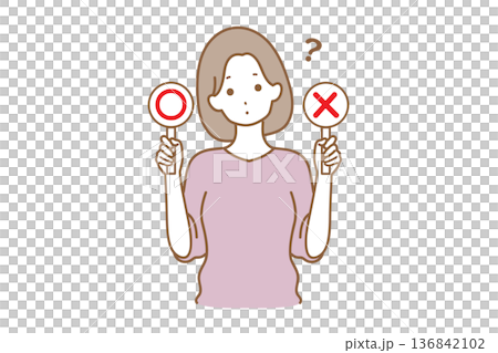 女性　表情　正解　不正解 136842102