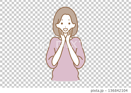 女性面部表情樂趣 136842104