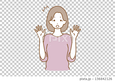 Woman with a surprised expression 136842126