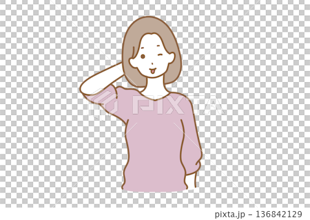 A woman with her tongue out 136842129