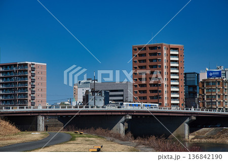 早春の河川敷 136842190